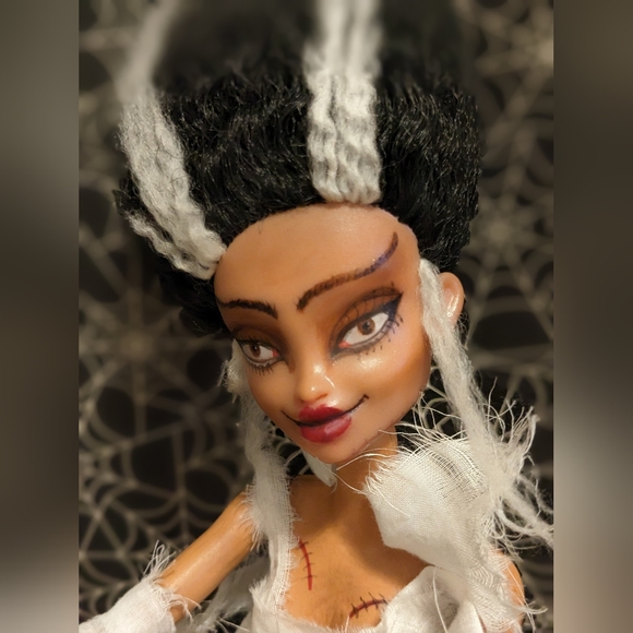Bride of Frankenstein Bride Repaint Barbie body ooak doll - Picture 2 of 6